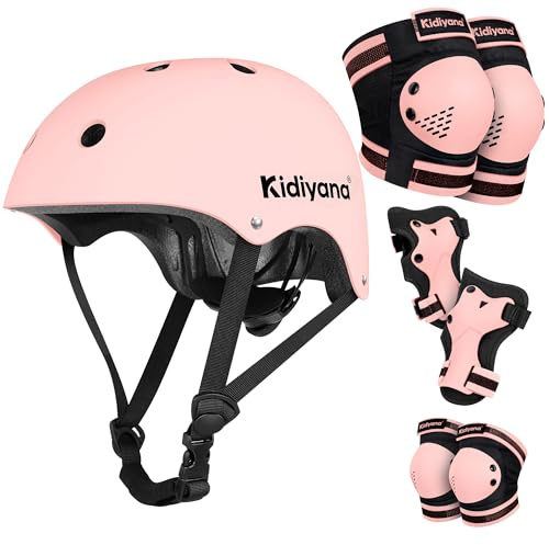 Kidiyana Kinder Protektoren Set, Knieschoner, Ellenbogenschoner & Handgelenkschoner, Schutz-Ausrüstung für Scooter, Inliner, Skateboard & Fahrrad, Atmungsaktiv, Leicht, S (2-6 Jahre) & M (6-14 Jahre)
