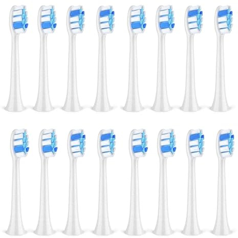 16PCS Bürstenköpfe, kompatibel mit Fairywill, P11 T9 P80 | Elektrische Zahnbürstenköpfe, Kunststoff, für Erwachsene(16White)