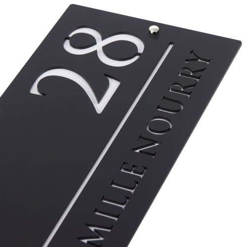 Letreros personalizados para puerta de oficina, placa de nombre, letrero decorativo personalizado montado en la pared, letreros de dirección para casas, placa de dirección moderna, flotante, múltiples