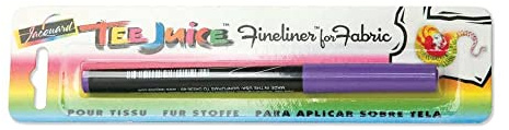 Jacquard Tee-Juice Purple Fabric Pen, Fine Tip Marker for Permanent T-Shirt Design, Lightfast Textile Art and Custom Clothing Crafts, Single
