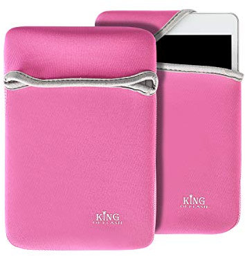 King of Flash 7 7.9 Baby Pink Slim Soft Neoprene Sleeve for Android Tablets PC Pad Mini & other Devices Full Protection Reversible Padded Cover Case