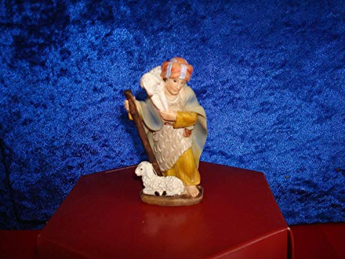 decoprojekt Krippenfiguren, 9 cm, Hirte mit 2 Schafe