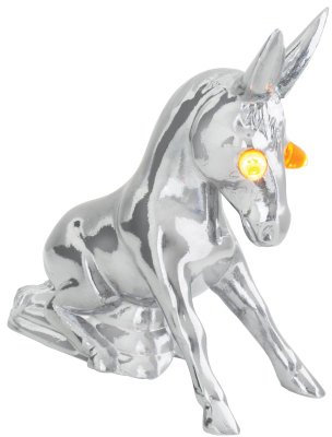 Grand General 48160 Dekofigur Esel mit beleuchteten Augen, Chrom