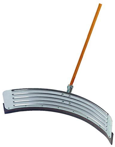 22 Traditional Farm Floor Squeegee Scraper Metal Head with Durable Rubber Blade and Strong 4ft Wooden Handle