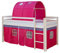 Homestyle4u Kinderbett 90x200 Weiß Pink Hochbett mit Treppe Tunnel Vorhang Bettgestell Holz Kinderzimmer