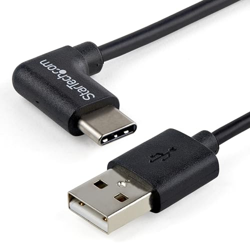 StarTech 3.3ft/1m USB-A to USB-C Right-Angle Charging Cable, 3A (USB2AC1MR)