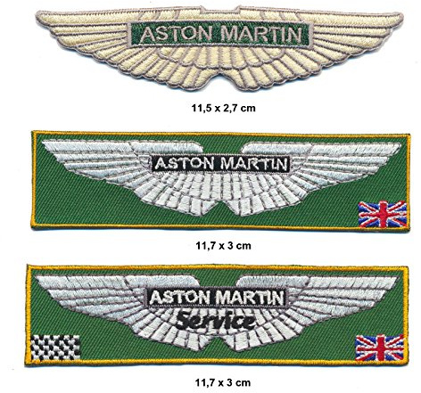 Racing Classics Aston Martin Aufnäher Aufbügler Patch 3 Stück Auto Sportwagen England TURBOVERSAND