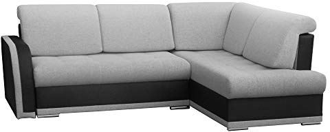 mb-moebel Ecksofa Sofa Eckcouch Couch mit Schlaffunktion und Bettkasten Ottomane L-Form Wohnlandschaft VERO II BIS (Ecksofa Rechts)