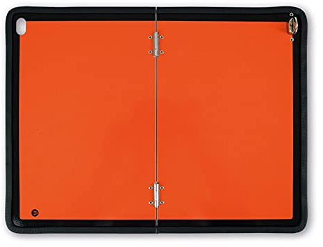 ADR Gefahrgutwarntafel Stahlblech vertikal klappbar mit Kantenschutz reflektierend 400x300 mm orange