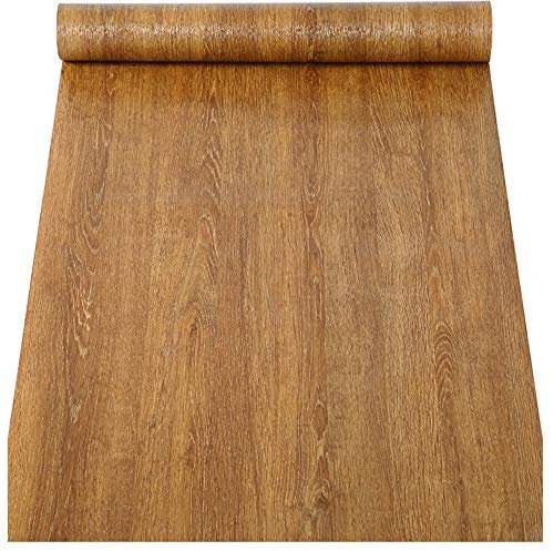 Papel pintado de madera sintética de contacto de grano de papel de vinilo autoadhesivo para armarios de cocina, estantes, cajones, encimera, mesa, muebles, puerta, calcomanía de pared (60 x 300 cm)