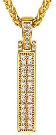 Richsteel Bling Collier kette mit Anhänger Buchstabe I mit Zirkonia mit Karabinverschluss für Kinder und Jugendlichen