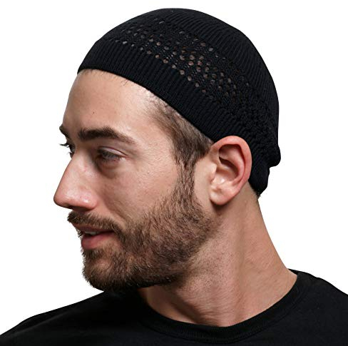SnugZero Unisex Mütze mit Gittermuster aus Baumwolle, für den täglichen Gebrauch, Schwarz, Einheitsgröße