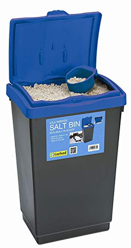 2X47L Winter Salt Bin Blue Lid for Storage Made from Plastic with Scoop