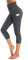 OUGES Damen Sport Leggings 3/4 High Waist Capri Leggins Yogahose Blickdichte Sporthose mit Taschen (Dunkelgrau-20inch,L)