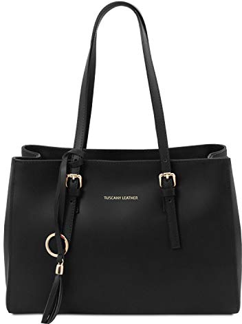 Tuscany Leather TL Bag Schultertasche aus Leder (Schwarz)