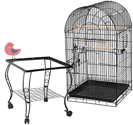 Yizhe Vogelkäfig,Vogelvoliere,Voliere,Vogelhaus,Papageienkäfig,Tierkäfig,Käfig,Sittichkäfig,Vogel,Nagerkäfig,Mit offenem Oberlicht für kanarischen Papageienkäfig(59 * 59 * 150cm)
