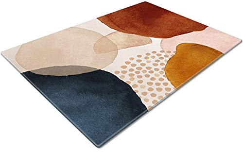 Glass Chopping Board 50 x 40 | Kitchen Worktop Protector | Multifunctional Cutting Board | Work Top Savers | Kitchen Accessories | Extra Large | Orange Navy Design