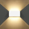 KAWELL 12W Modern Wandleuchte LED Wandlampe Up Down Einstellbarer Abstrahlwinkel Aluminium Wandbeleuchtung Innen Außen Wasserdicht IP65 für Badezimmer Treppen Schlafzimmer Wohnzimmer, Weiß 3000K