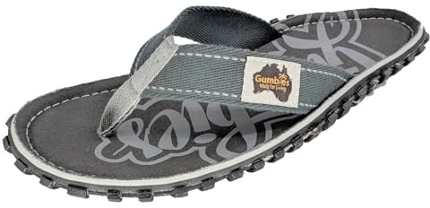 Gumbies Originals - Flip Flops aus recycelten Materialien - profilierte Sohle aus wiederverwerteten Autoreifen, Fußbett aus Canvas-Baumwolle, Baumwoll-Zehensteg - Cool Grey, 44