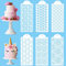 SIYINGSAERY 6 Plantillas para Decoración de Tartas de 39 x 15 cm Plantillas para Decorar Pasteles de Plástico Flexible Plantillas de Tartas en Patrones de Encajes para Repostería Manualidades