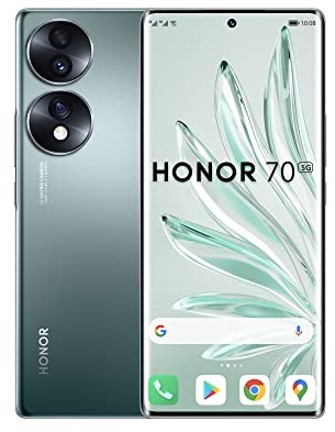 HONOR 70 Smartphone 5G, OLED 6,67 a 120 Hz, 8GB, 128GB, Triple Cámara 54 MP, IMX800, Dual 1080P HD Video, Batería 4800mAh, Supercharge 66W, Turbo X, MagicUI 6.1, Android 12 GMS, Wi-Fi, Emerald Green