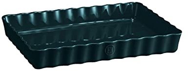 Emile Henry EH736038 - Tourtière/Plat à tarte Rectangulaire Large Céramique, Belle-Ile - 33,5 x 24 x 5 cm