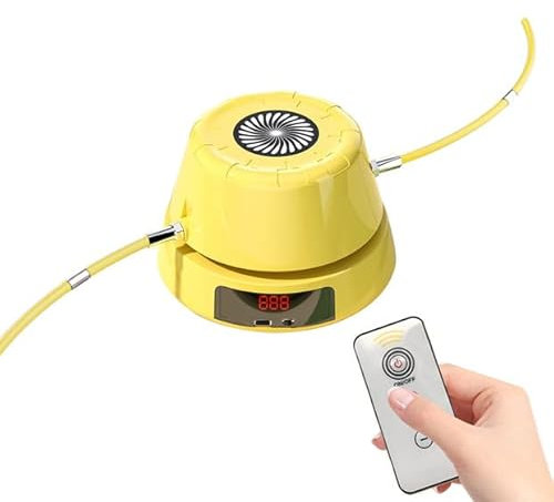 Intelligente Springseilmaschine, einstellbare Geschwindigkeit, automatische Zählung, intelligente elektrische rotierende Seilspringmaschine, unterhaltsames Interaktionsspielzeug(gelb)