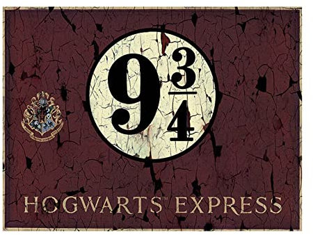 Harry Potter Impression sur toile Plate-forme 9 3/4 (50 cm x 100 cm) (marron/crème)