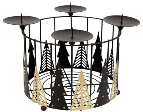 Trend Line Adventskranz Metall Ø 27 x 16 cm schwarz-Gold Adventskranz