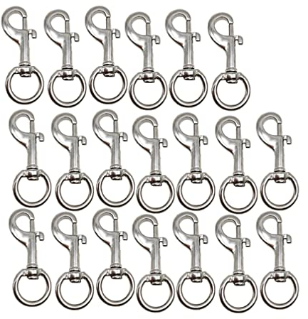 20 Stück Karabinerhaken mit Drehgelenk,Karabinerhaken mit Drehgelenk für Hundehalsband Schlüsselanhänger Karabiner,für Hundeleine Halsband Camping Wandern Schlüsselanhänger