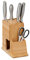 Relaxdays Messerblock unbestückt, Messeraufbewahrung breite Klingen, Messerständer universal, Bambus Messerhalter, natur
