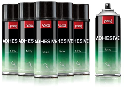BigDean by Beorol 6 Dosen Sprühkleber Industriekleber – je 400 ml Sprühdose transparent extra stark – Kraftsprühkleber Kontaktkleber Haftkleber Spray Bastelkleber
