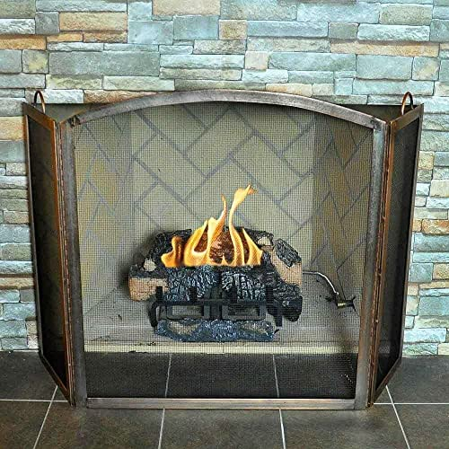 XIBANY Kaminschirme, 3 Panel-Kaminschirme, Antik-Kupfer-Kaminschirme, Flache Kaminschirme, dekorativ Feito NA China