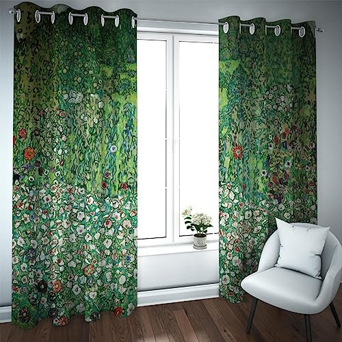 Verdunkelungsfenstervorhänge Sichtschutz & Lärmreduzierung Gustav Klimt Fensterbehandlung Vorhangpaneele Gartenvorhänge für Schlafzimmer H214xB168