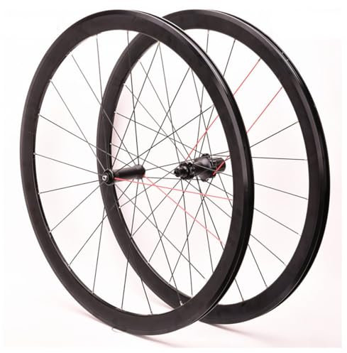 MirOdo 700C Rennrad-Laufradsatz Aus Alu-Legierung Zweilagige Schnellspanner-Laufräder Vorne Und Hinten Abgedichtete Lagernaben Felgen Hoch 38mm Außenbreite 24mm C/V-Bremse Für 8–11S