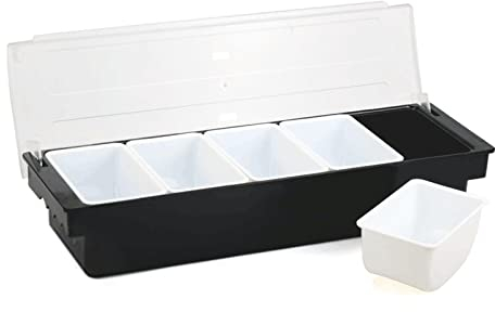 Froulaland Juego de 5 recipientes para ingredientes, para cócteles, con tapa, 50 x 15 x 10 cm, caja de ingredientes, especias, frutas, cócteles, batidos, mezcla, ingredientes, especias, frutas, trozos