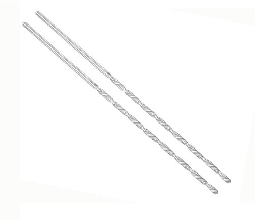 TOP-VIGOR 2Pcs 3mm Dia Extra Long Twist Drill Bits, 160mm Length High Speed Steel Extended Spiral Drill Bit, Straight Shank Twist Drill Bit Tool for Wood Metal Aluminum Plastic