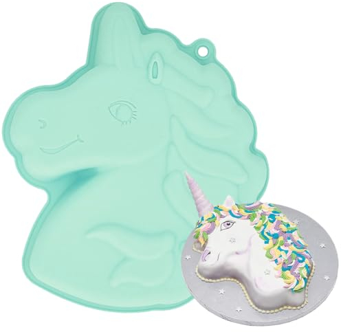 Molde De Silicona Para Unicorni, Molde Para Hornear De Unicornio, Unicornio Molde, Molde de silicona para hornear con unicornio, Para Fiestas De Cumpleaños y Panadería-Verde