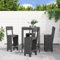 ULUYYUC 5-TLG. Gartenbar-Set, Fußhocker Schlafsofa Hocker Polsterbank Geeignet für Garten Balkon Außenbereich Hinterhof Grau Massivholz Kiefer