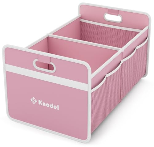 K KNODEL Auto Kofferraum Organizer, Kofferraum (Klein, Rosa) | Kofferraum Organizer, klappbarer Kofferraum-Speicher, Automobilkonsolen und Organizer