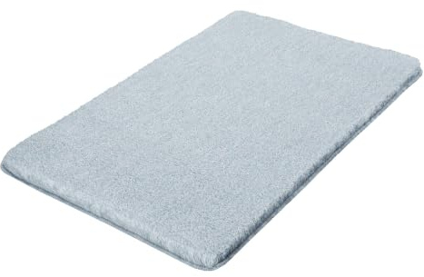 Kleine Wolke Badteppich Relax Stahlblau 85 x 150 cm | OEKO-TEX zertifiziert, rutschhemmende Unterseite, für Fußbodenheizung, maschinenwaschbar, 100% Polyacryl