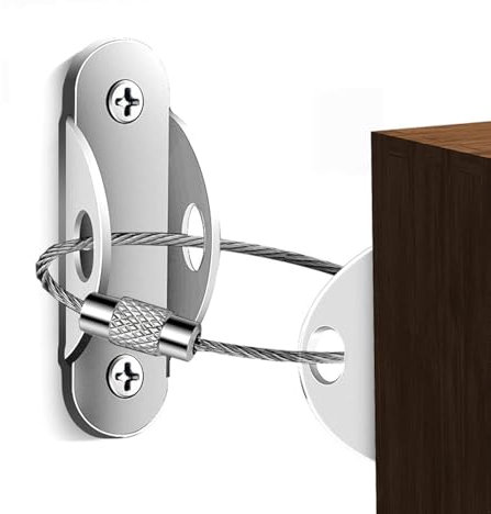 JIUDONE Möbelanker (Upgrade 2.0) für Babysicherung, Möbelgurt, Anti-Kipp-Möbelanker, Sicherung von 180 kg, schützt Ihr Haustier vor herunterfallenden Möbeln, Metall, weiß, Erdbebenriemen