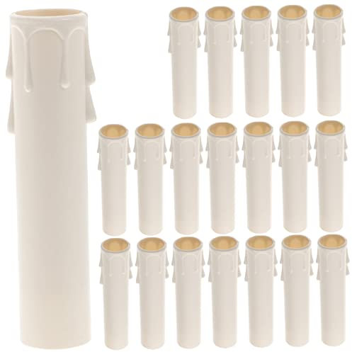 KONTONTY 20pièces Tubes De Bougie Pour Lustre Φxmm Manchons Cache-prises Compatibles Avec Ampoules Chandelier Pour Salon Cuisine Chambre