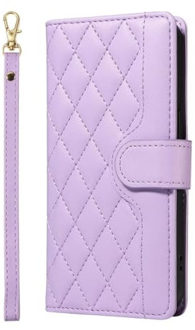ILING Cover per OPPO A74 5G / OPPO A54 5G, Custodia a Premium Pelle PU Portafoglio Caso, Elegante Antiurto Flip Cover con Slot per Scheda/Funzione di Supporto/RFID Blocking (Porpora)