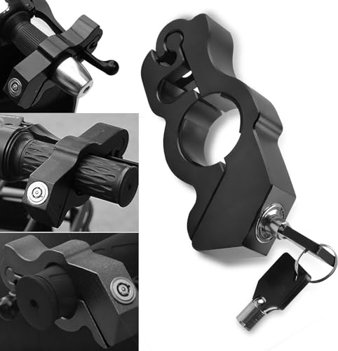 Fogfar 1 PC Motorrad Schloss Ersatz, Anti-Diebstahl Einstellbar Fahrrad Lenkerschloss Auto Bremshebel Drosselschloss Zubehör Universal für die meisten Motorräder, ATVs (Schwarz)