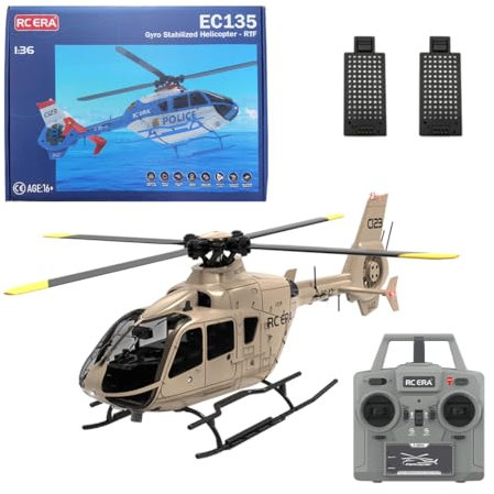 JOYARCH C123 RC Helicopter with Camera, 1/36 EC135 6CH Remote Control Airplane Single-Rotor Gyroscopic Flying Aircraft, 6G/3D RC Military Helicopter Toys for Kids Adults Beginners