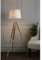 HOMYZ Nautical Tripod Floor Lamp Wooden Base Natural Color for Living Room & Bedroom Farmhouse Decor