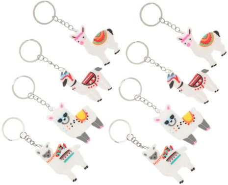 HOLIDYOYO Schlüsselanhänger Tier 8er Set Alpaka Schlüsselanhänger Üße Cartoon Tier Schlüsselanhänger Aus Pvc Für Handtaschen Und Taschen Perfekte Begleiter Für Ädchen Und Jungen