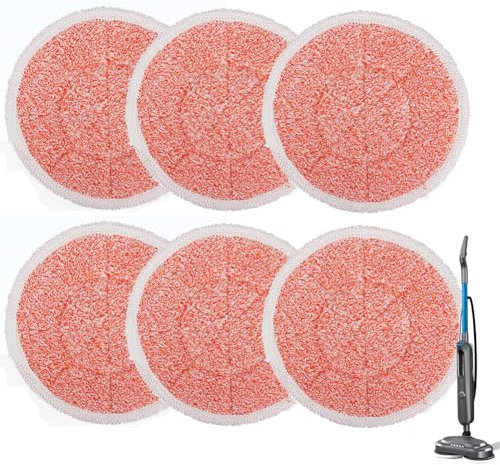 3897A Dampfreiniger-Pads für Bissell SpinWave SmartSteam Scrubbing Dampfreiniger – Ersatz drehbarer Wischmoppkopf passend für 3897A 3712 3712W, Modell-Nr. 1641112, 6 Stück