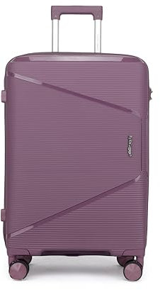 Fly Kite Luggage 28 Inch Large Suitcase 100% Polypropylene, Hard Shell with Aluminium Trolley Handle, Real TSA 3 Digit Secure Lock 360° Smooth Wheels Lightweight Suitcase|Dark Purple